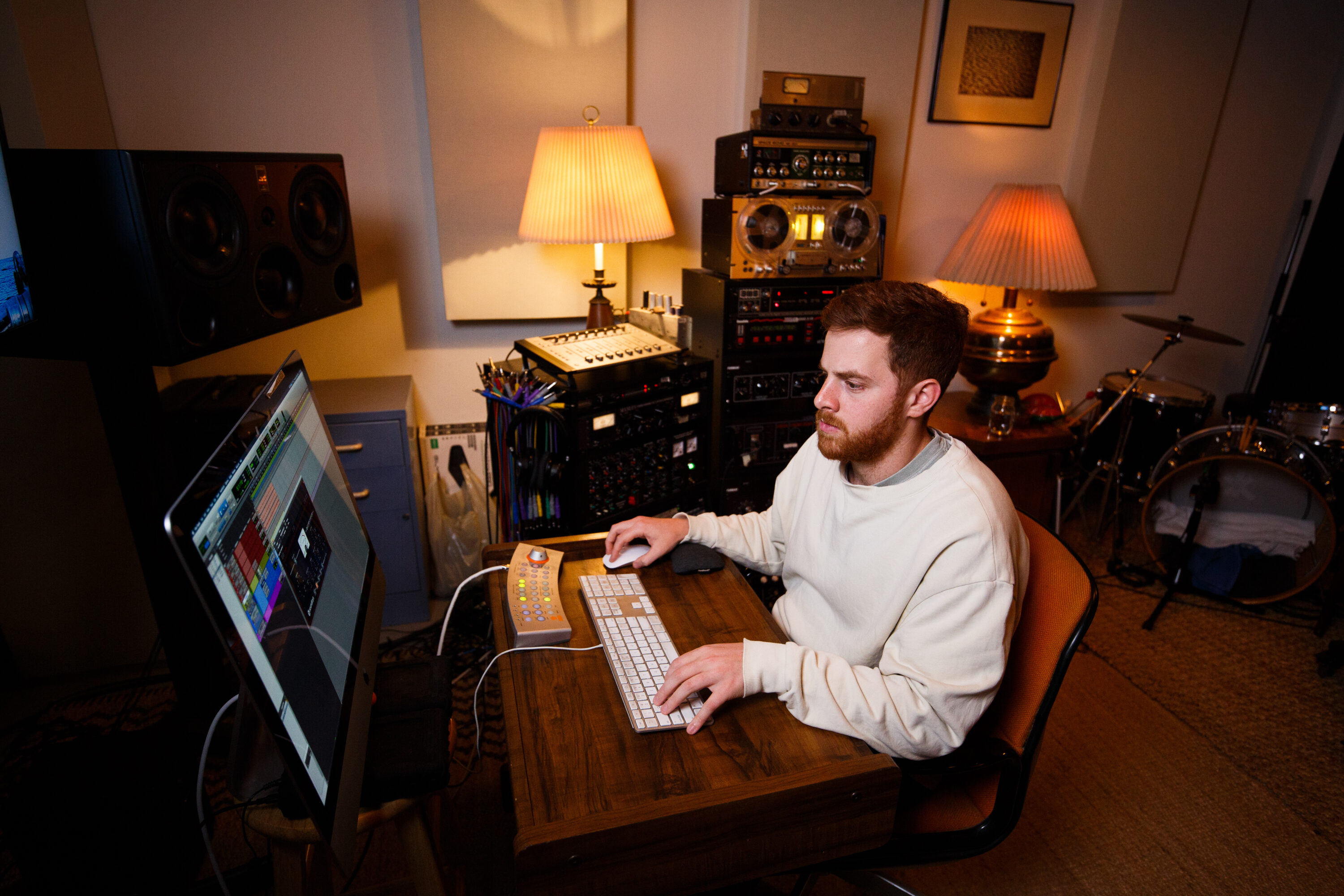 Andrew Sarlo using Decapitator in his studio.