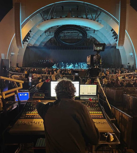 Dan Hermouet mixing a Perfume Genius show.